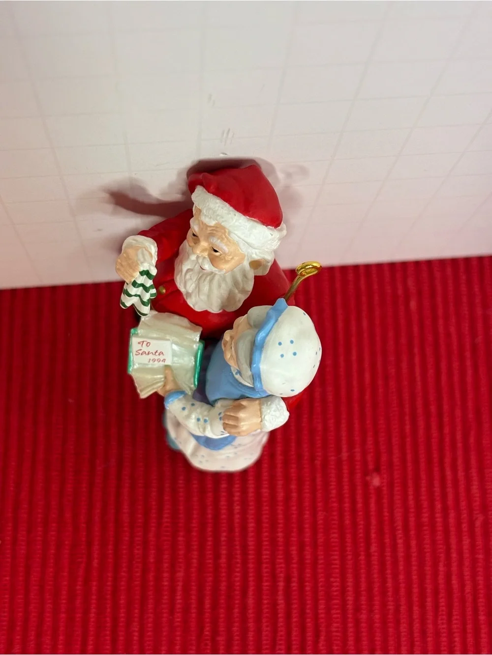 Hallmark Mr. and Mrs. Claus Ornament - Red & White 1994